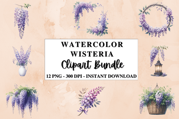 Download Watercolor Wisteria Clipart Bundle - Premium Resources