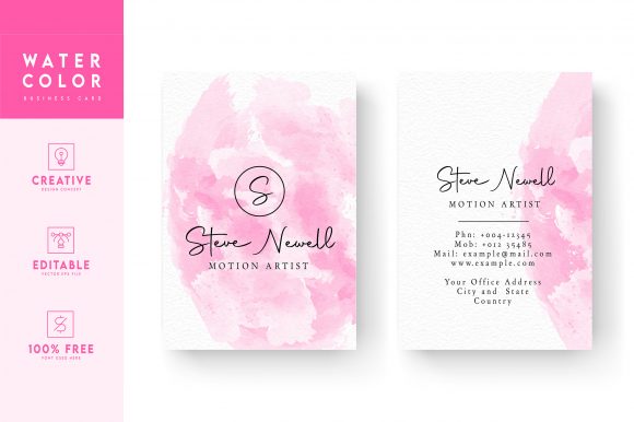 Download Printable Watercolor Business Card - Printable watercolor Collection