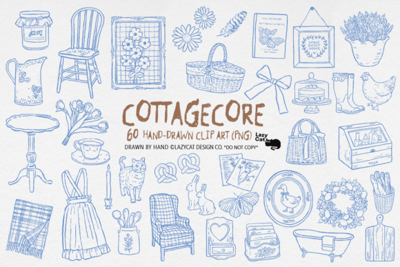 Download Cottagecore Hand-drawn PNG Bundle - Cottagecore Collection