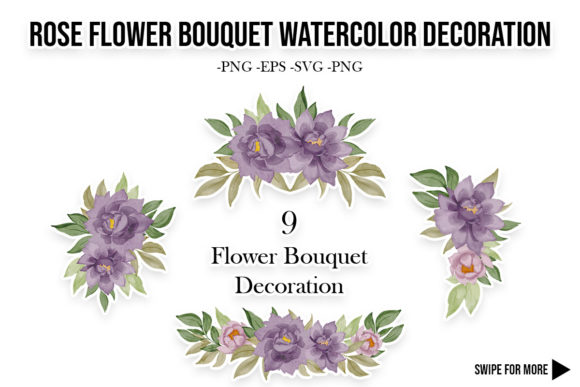 Download Rose Flower Purple Bouquet Watercolor - Premium Resources