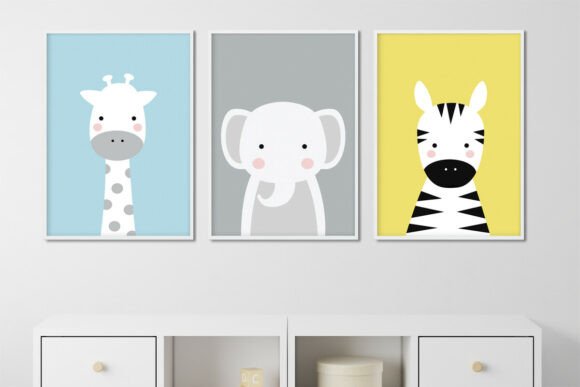 Download Cute Safari Animals Prints Set - Premium Resources