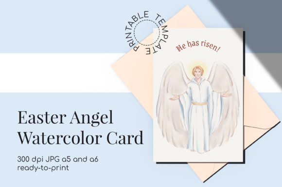 Download Easter Angel Printable Watercolor Card - Printable watercolor Collection
