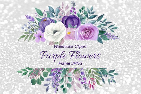 Download Watercolor Purple Flower Frame Clipart - Watercolor purple flower frame clipart Collection