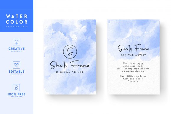 Download Printable Watercolor Id Card Template - Printable watercolor Collection