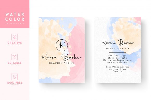 Download Printable Watercolor Business Card - Printable watercolor Collection