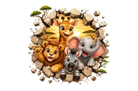 Download Cute Safari Animals PNG - Cute safari animals Collection