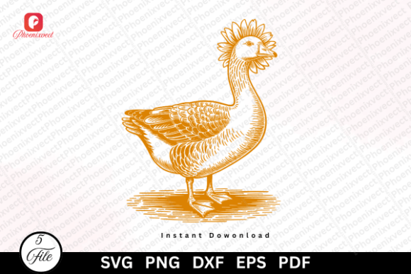 Download Cottagecore Floral Animal Goose SVG PNG - Cottagecore Collection