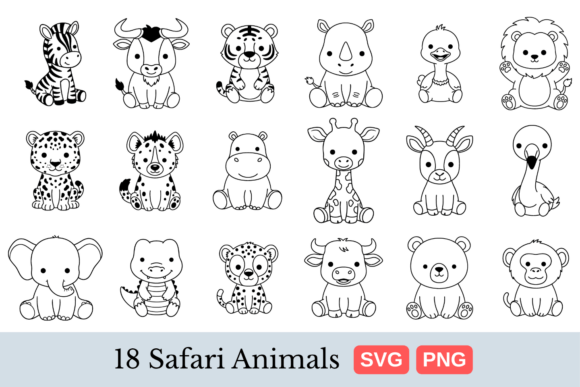 Download Cute Safari Animals SVG Bundle - Cute safari animals Collection