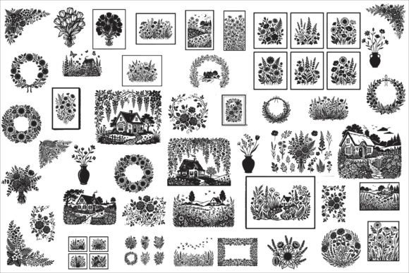 Download Charming Cottagecore Floral Wall Art - Cottagecore Collection