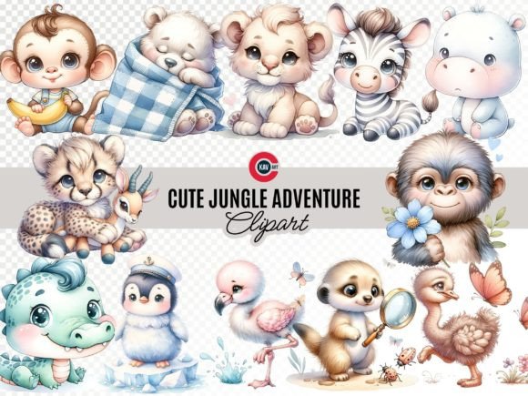 Download Cute Safari Animals Clipart Bundle - Premium Resources